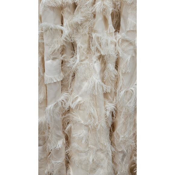 ASOS EDITION Textured Cinched Pleat Waist Mini Dress in stone Size 6 - Picture 6 of 12